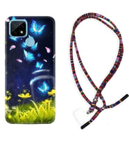 Realme C11 C21 C21Y C25Y C11 2021 Kılıf Boyun Asklı Rasta Silikon Neon Butterflys 1309