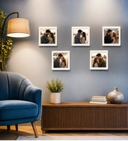 Kişiye Özel 5 Adet 8,5x8.5 Sök Tak Fotoğraflı Beyaz Çerçeve