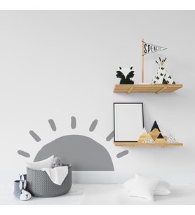 Güneş Bohem Duvar Sticker Bebek Ve Çocuk Odası Dekoratif Duvar Çıkartma Sticker Gri 55 x 100