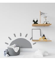 Güneş Bohem Duvar Sticker Bebek Ve Çocuk Odası Dekoratif Duvar Çıkartma Sticker Gri 55 x 100