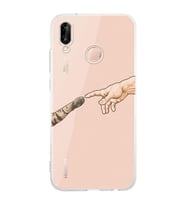 Huawei P20 Lite Uyumlu Baskılı Yumuşak Silikon Şeffaf Telefon Kılıfı