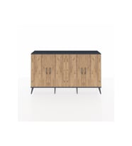 Arges Konsol 4 Raflı 4 Kapaklı 176x30x99 Antrasit-Çam/Antrasit