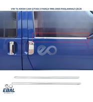 Vw T4 Transporter Krom Cam Çıtası 2 Parça 1995-2003 Uyumlu Paslanmaz Çelik (Gümüş)