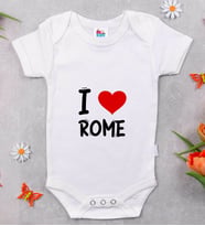 BK Kids I Love Rome Tasarımlı Bebek Body Zıbın - Model 1