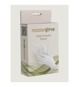 MASTERGLOVE LATEKS MUAYENE ELDİVENİ PUDRALI 10'LU BEYAZ