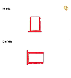 Xiaomi Mi A2 Uyumlu Sim İç Yuvası Çiftli Kırmızı Sim Kart Tepsisi Sim Kızağı Sim Çekmecesi Sim Tray