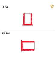 Xiaomi Mi A2 Uyumlu Sim İç Yuvası Çiftli Kırmızı Sim Kart Tepsisi Sim Kızağı Sim Çekmecesi Sim Tray