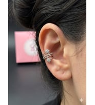 Gümüş Kaplama Kutup Yıldızı Earcuff Küpe , Gold Sirius Sıkıştırmalı Küpe
