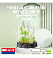 Balody Fanuslu Çiçek Serisi – Beyaz Zambak (BL18498) – Mini Blok Yapı Oyuncakları Seti