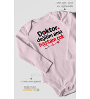 Doktor değilim ama hastam çok! Uzun Kollu Çıtçıtlı Bebek Body