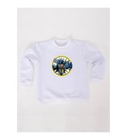 batman baskılı pamuklu kumaş çocuk sweatshirt (Beyaz)