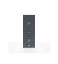Arges Dolap 4 Raflı 3 Çekmeceli 4 Kapaklı 88x30x243 Çam-Antrasit