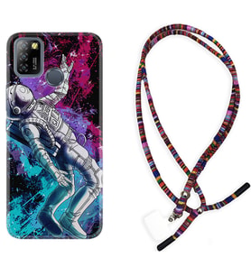INFINIX Smart 4 5 6 Zero 8 S5 Pro Kılıf Boyun Asklı Rasta Silikon Astronot Signs 1753