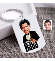 BK Gift Kişiye Özel Godfather Baba Karikatürlü Pleksi Anahtarlık-4 (Beyaz)