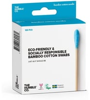 Humble Co. Bambu Pamuklu Kulak Temizleme Çubuğu 100 Adet (Mavi) Bambu Cotton Swabs%100 biyolojik olarak parçalanabilir, Organik doğal renkli pamuk, Vegan
