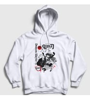 Presmono Unisex Beyaz Tanjiro Nezuko V2 Anime Demon Slayer Kimetsu No Yaiba Kapüşonlu Sweatshirt 309027tt