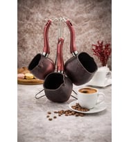 ÖZLİFE CT-710 KARE KIRMIZI 3LÜ GRANİT CEZVE TK