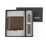 Scrikss 53C Bordo Roller Klasik Cüzdan Kahve Set DR249