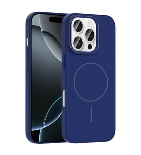 Apple iPhone 16 Pro Max Uyumlu Kılıf M-safe Şarj Özellikli Zore Ruby Sert Kapak (Lacivert)