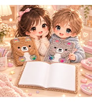 Sevimli Tüylü Ayıcık Defter Bebek Günlük, Not Defteri, Günlük, Okul Defteri ve Sevgililer Günü Hediyesi