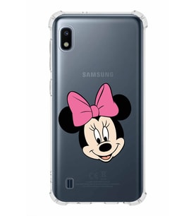 Samsung Galaxy A10  Köşe Korumalı Antişok Kapak Minnie Mouse Tasarımlı Şeffaf  Kılıf