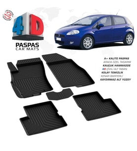 Fiat Grande Punto 4D Araca Özel Havuzlu Kauçuk Paspas 2006-2018