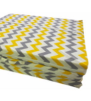 Tek Kişilik Katlanır Yer Yatağı Sünger Yatak SARI GRİ ZİKZAK 80x180 Cm-7 CM