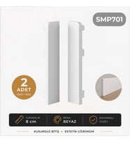 Sempla Pvc Süpürgelik Beyaz - SMP701 Bitiş Kapağı Aksesuarı (1 Paket - 2 Adet)