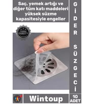 #GiderSüzgeci Yapışkanlı Tül Mutfak Banyo Saç Tutucu Pratik Filtre Lavabo Gider Süzgeci 10 Adet