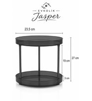 Jasper Antrasit 360 Derece Döner 2 Katlı Takı Makyaj-Mutfak Organizeri Çok Amaçlı Düzenleyici Kozmet