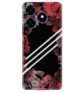 Tecno Spark 10 Pro Kılıf Silikon Desen Özel Seri Flowers Line 1732
