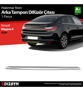 Renault Megane 4 Krom Arka Tampon Difüzör Çıtası 2020 Üzeri