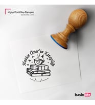 Kahve Kuşlar Kişiye Özel Kitap Damgası Kitap Mührü Kaşe Kitap Mühür Özel Damga 469