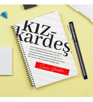 Kız Kardeşe Hediye Kişiye Özel Defter ve Kalem