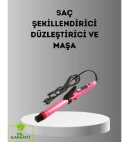 2 si 1 Arada Saç Düzleştirici Ve Maşa - 5 Isı Seviyesi, Seramik Kaplama, Döner Kablolu Ergonomik Tasarım
