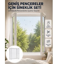 Çift Kanatlı Pencere Sineklik Seti Kesilebilir Koruyucu File