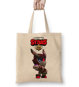Brawl Stars Karanlık Mecha Crow Bez Çanta Uzun Saplı