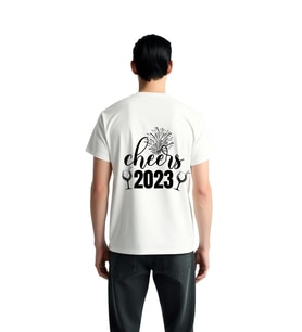 Cheers 2023 Kutlama Teması Baskılı Erkek Tişört