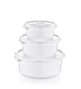 3 LÜ YUVARLAK MİKROFRESH TENCERE (0,5+1+2 L) -1516-02
