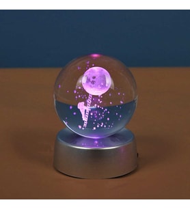 Merdiven Astronot Plastik altlıklı Işıklı Cam Küre