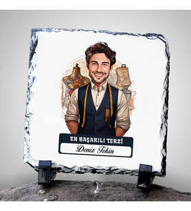 Kişiye Özel Hediye Karikatürlü En İyi Erkek Terzi Dekoratif Taş