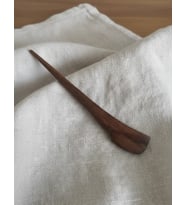 Karaağaç el yapımı topuz tokası (Ekru - Kahverengi)