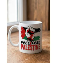 Özgür Filistin Free Palestine ve Mescidi Aksa Temalı Özel Tasarım Çift Taraflı Baskılı Kupa Bardak