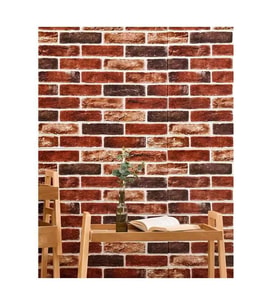 70x70cm 1 Adet Silinebilir Yapışkanlı Çok Renkli Tuğla Desen Salon Şömine Duvar Kağıdı Paneli NW149