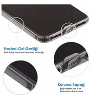 Samsung S21 Ultra Uyumlu Tıpalı Kamera Korumalı Şeffaf Silikon Kılıf