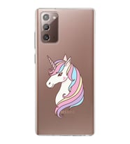 Samsung Galaxy Note 20 Kapak Unicorn Tasarımlı Şeffaf Silikon Kılıf