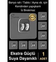 1 Ad. Ekstra Güçlü Kendinden Yapışkanlı İz Bırakmaz Suya Dayanıklı Banyo Rafı Tablo Ayna Askı Kanca