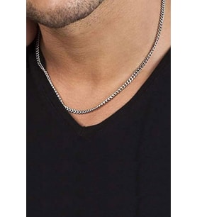 4.5mm Gurmet Zincir 925 Ayar Unisex Gümüş • Sevgiliye • Eşe • Babaya Hediye Kolye