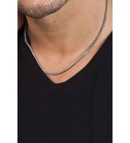 4.5mm Gurmet Zincir 925 Ayar Unisex Gümüş • Sevgiliye • Eşe • Babaya Hediye Kolye