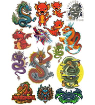 Sevimli Ejderhalar Sticker Set 6 15 Parça Telefon, Tablet, Defter, Laptop Sticker